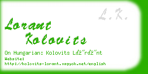 lorant kolovits business card